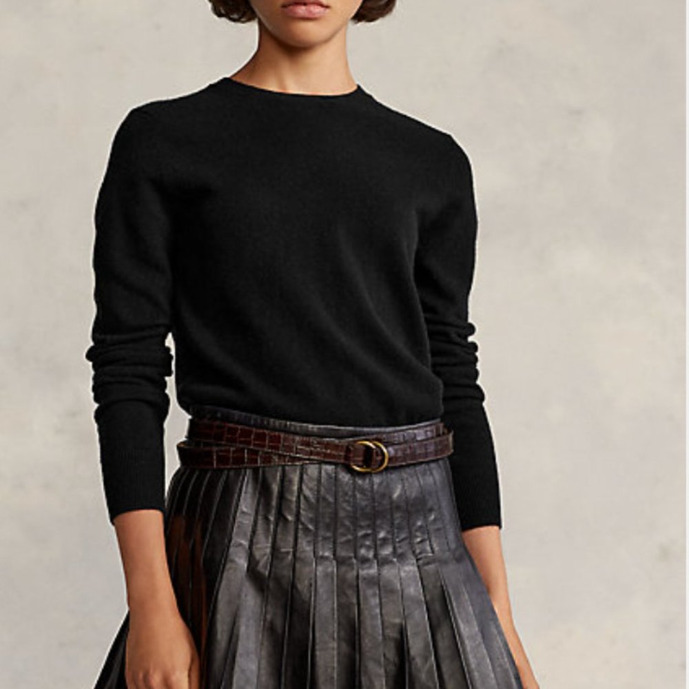 Ralph Lauren Washable Cashmere Sweater - Black, Size xs